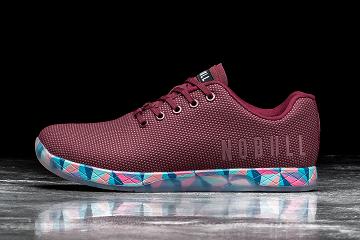 Dark / Red Nobull Cabernet Prism Women's Trainers | CA G2141S